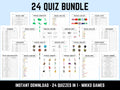 Printable Quiz Bundle: 24 Picture Round Quiz Sheets in 1, Pub Quiz Trivia, Downloadable Table Quiz for Kids & Adults, Family Game Night Michael (Copy)